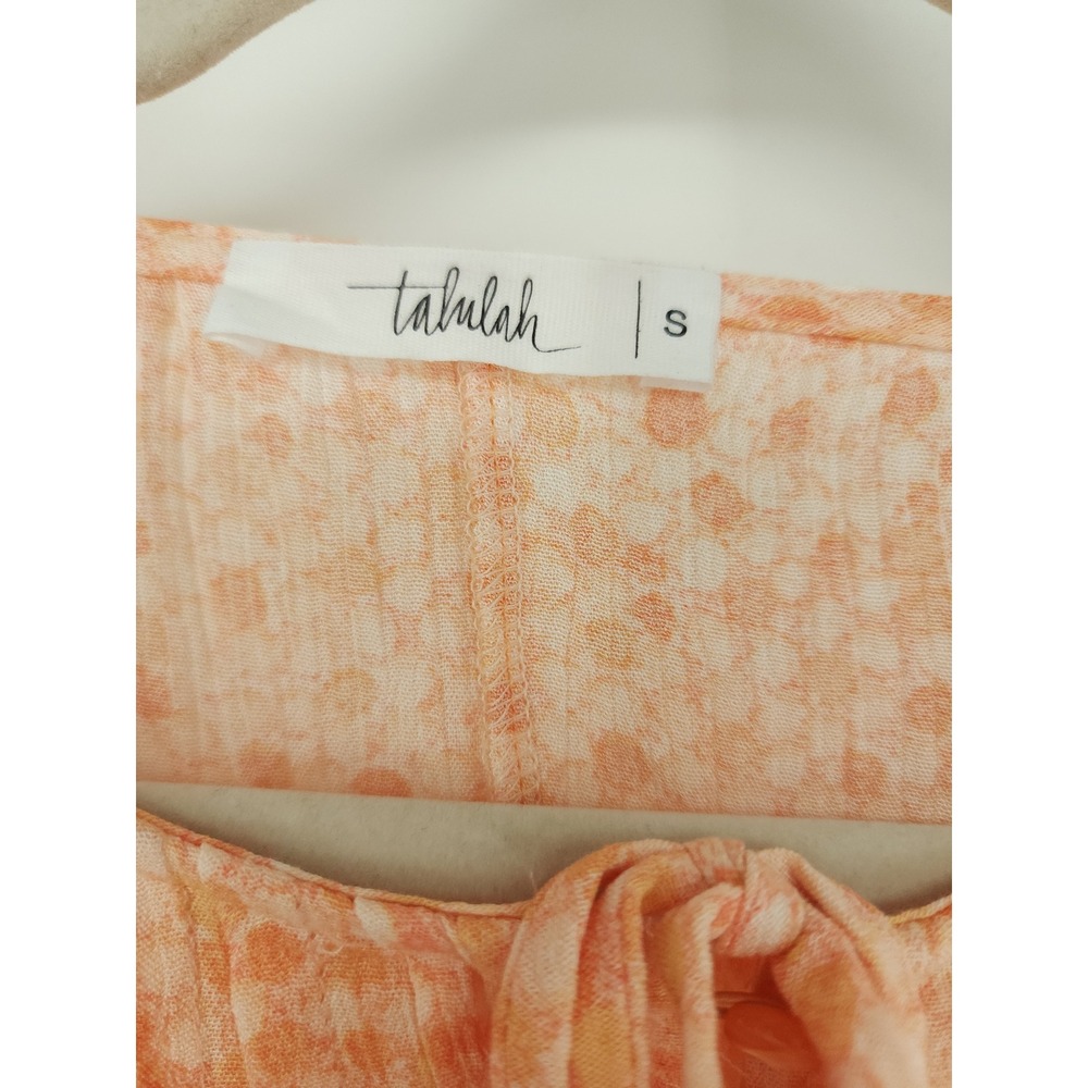 Talulah‎ Peasant Blouse Womens S Relaxed Orange Puff Sleeve Cottagecore Boho Top - Picture 4 of 7